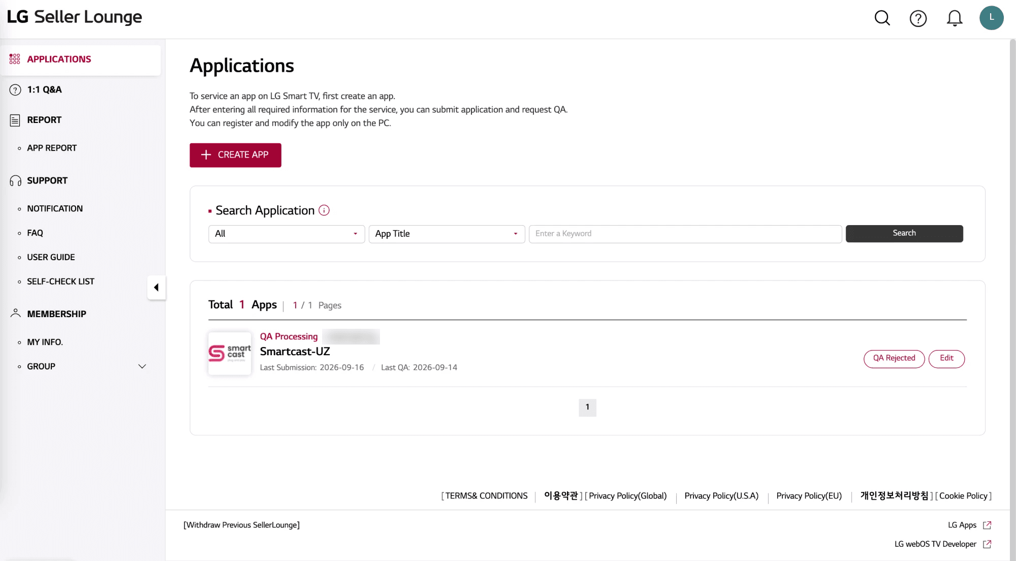 LG Seller Lounge apps list