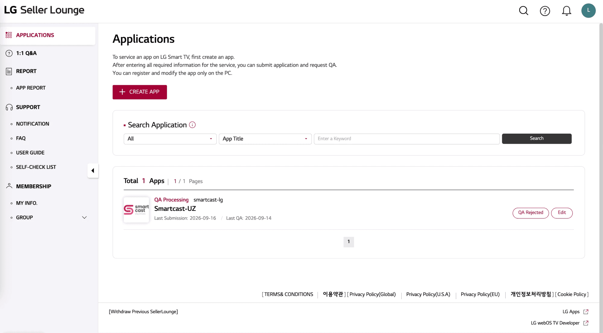 SmartCast WebOS Application