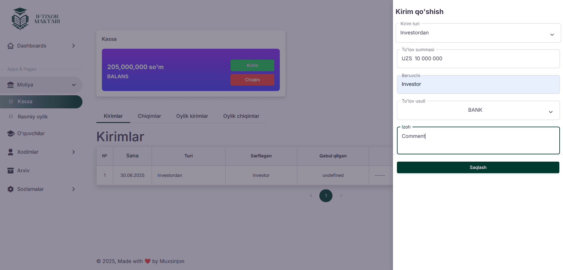 Iftixor Financial Management App - Image 4